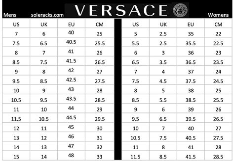 versace size chart|versace size conversion chart.